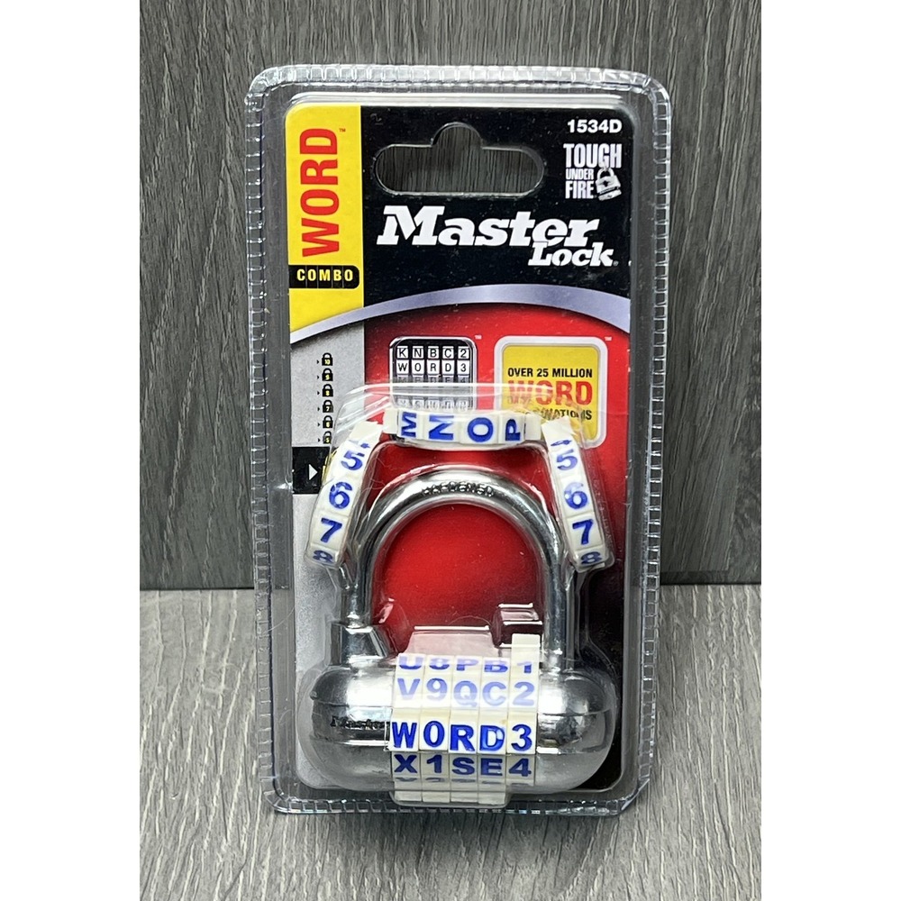 Master Lock 1534D Word Combination Padlock Security Lock NEW Sealed